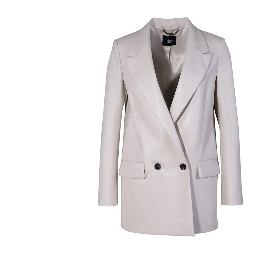 Nisse Belkis Vegan Stone Leather Jacket size 4